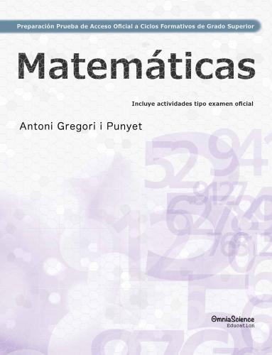 Cover for Preparación de la  Prueba de Acceso Oficial  a  Ciclos Formativos  de  Grado Superior: Matemáticas