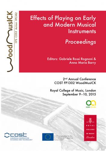 Cover for Making wooden musical instruments: An integration of different forms of knowledge (3rd Annual Conference COST FP1302 WoodMusICK - Barcelona)