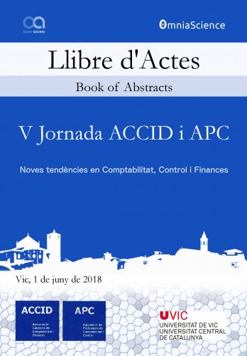 Cover for V Jornada ACCID i APC: Noves tendències en Comptabilitat, Control i Finances