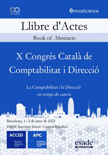 Cover for X Congrés ACCID i APC: La comptabilitat i la Direcció en temps de canvis